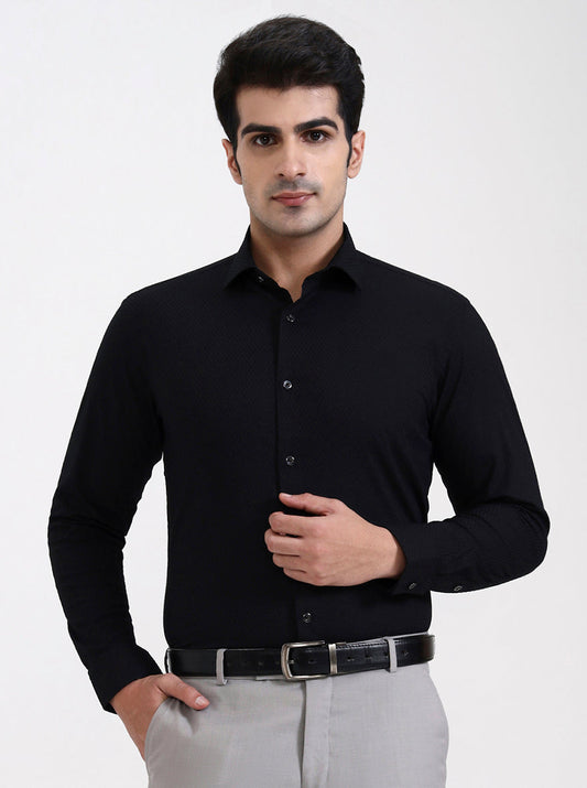 Black Solid Slim Fit Party Wear Shirt | Greenfibre