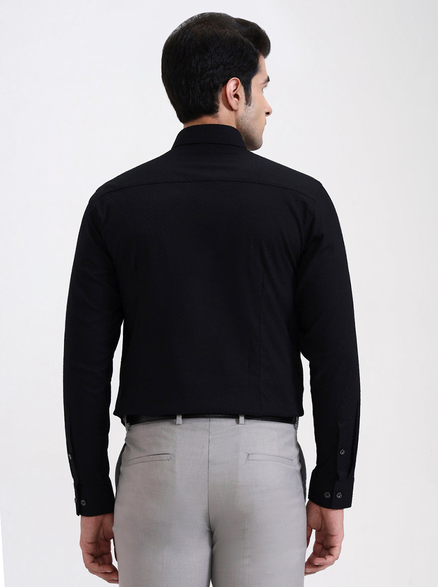 Black Solid Slim Fit Party Wear Shirt | Greenfibre