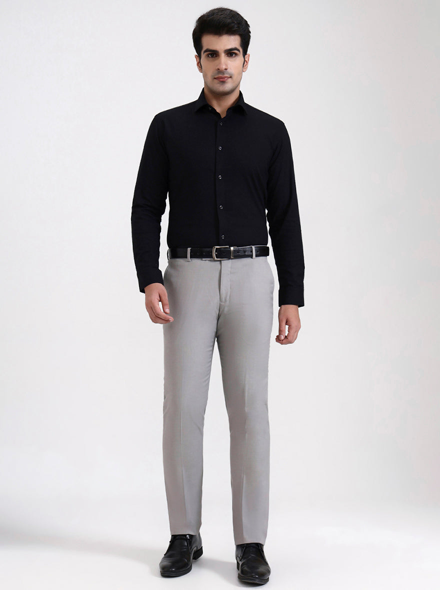 Black Solid Slim Fit Party Wear Shirt | Greenfibre