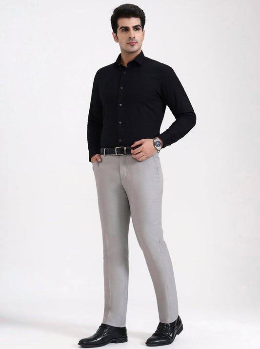 Black Solid Slim Fit Party Wear Shirt | Greenfibre