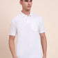 White Solid Regular Fit Polo T-Shirt | Greenfibre