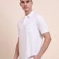 White Solid Regular Fit Polo T-Shirt | Greenfibre