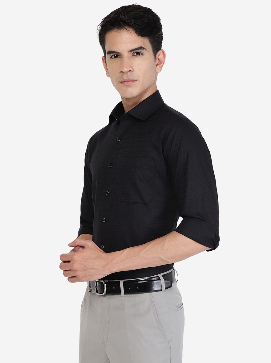 Black Solid Slim fit Party Wear Shirt | Greenfibre