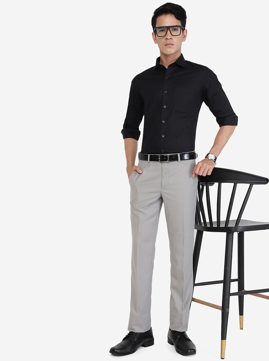 Black Solid Slim fit Party Wear Shirt | Greenfibre