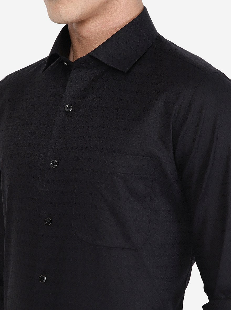 Black Solid Slim fit Party Wear Shirt | Greenfibre