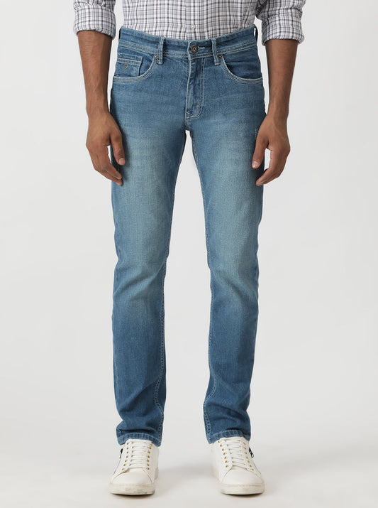 Light Blue Washed Slim Fit Jeans | Greenfibre