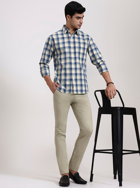 Light Grey Pista Solid Super Slim Fit Casual Trouser | Greenfibre