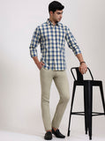 Light Grey Pista Solid Super Slim Fit Casual Trouser | Greenfibre