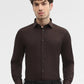 Dark Brown Solid Slim Fit Party Wear Shirt | Greenfibre