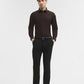 Dark Brown Solid Slim Fit Party Wear Shirt | Greenfibre