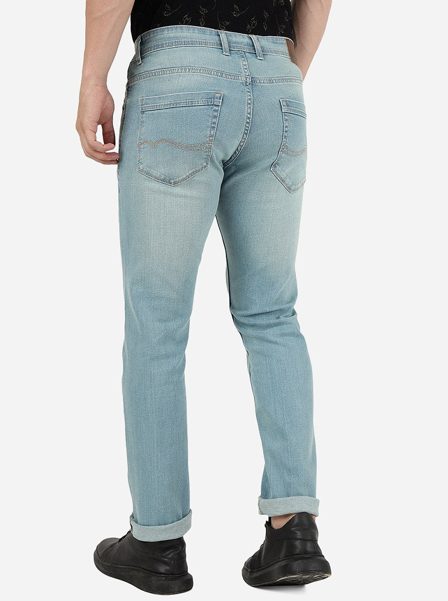 Brittany Blue Striped Straight Fit Jeans | Greenfibre