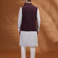 Wine Solid Waist Coat | Greenfibre