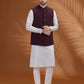 Wine Solid Waist Coat | Greenfibre