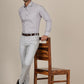 Light Grey Printed Slim Fit Formal Shirt | Greenfibre