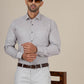 Light Grey Printed Slim Fit Formal Shirt | Greenfibre