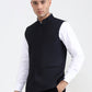 Black Solid Regular Fit Waistcoat  | Greenfibre