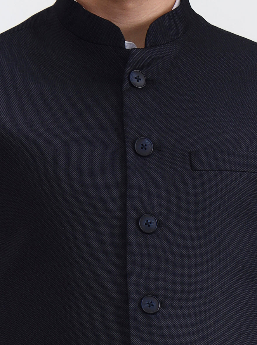 Black Solid Regular Fit Waistcoat  | Greenfibre