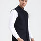 Black Solid Regular Fit Waistcoat  | Greenfibre