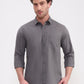 Grey Solid Slim Fit Casual Shirt | Greenfibre