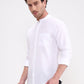 White Solid Slim Fit Casual Shirt | Greenfibre