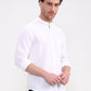 White Solid Slim Fit Casual Shirt | Greenfibre