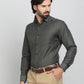 Green Striped Slim Fit Formal Shirt | Greenfibre