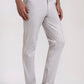 Light Grey Striped Neo Fit Casual Trouser | Greenfibre