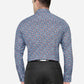 Blue Printed Slim Fit Party Wear Shirt | JB Studio