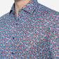 Blue Printed Slim Fit Party Wear Shirt | JB Studio