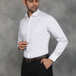 White Printed Slim Fit Formal Shirt | GreenFibre