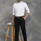 White Printed Slim Fit Formal Shirt | GreenFibre