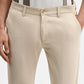 Beige Solid Super Slim Fit Casual Trouser | Greenfibre