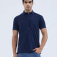 Indigo Blue Solid Regular Fit Polo T-Shirt | Greenfibre