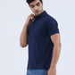 Indigo Blue Solid Regular Fit Polo T-Shirt | Greenfibre