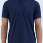 Indigo Blue Solid Regular Fit Polo T-Shirt | Greenfibre
