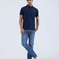Indigo Blue Solid Regular Fit Polo T-Shirt | Greenfibre