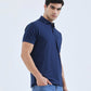 Indigo Blue Solid Regular Fit Polo T-Shirt | Greenfibre