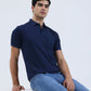 Indigo Blue Solid Regular Fit Polo T-Shirt | Greenfibre