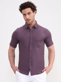Voilet Solid Slim Fit Casual Shirt | Greenfibre