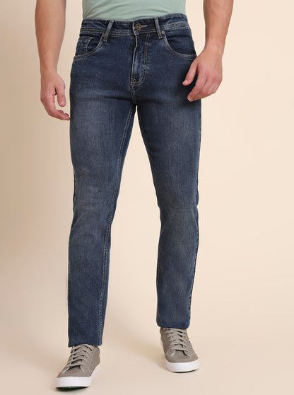 Mid Blue Washed Narrow Fit Jeans | Greenfibre
