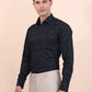 Grey Printed Slim Fit Party Wear Shirt | Greenfibre