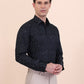 Grey Printed Slim Fit Party Wear Shirt | Greenfibre