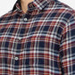 Aurora Red Checked Slim Fit Casual Shirt | Greenfibre