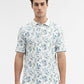 White Printed Slim Fit Polo T-Shirt | Greenfibre