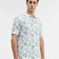 White Printed Slim Fit Polo T-Shirt | Greenfibre