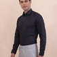 Dark Grey Solid Slim Fit Party Wear Shirt | Greenfibre