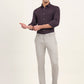 Light Grey Solid Super Slim Fit Casual Trouser | Greenfibre