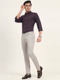 Light Grey Solid Super Slim Fit Casual Trouser | Greenfibre