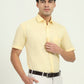 Light Yellow Solid Regular Fit Formal Shirt | Greenfibre