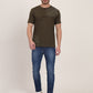 Olive Printed Slim Fit T-Shirt | JadeBlue